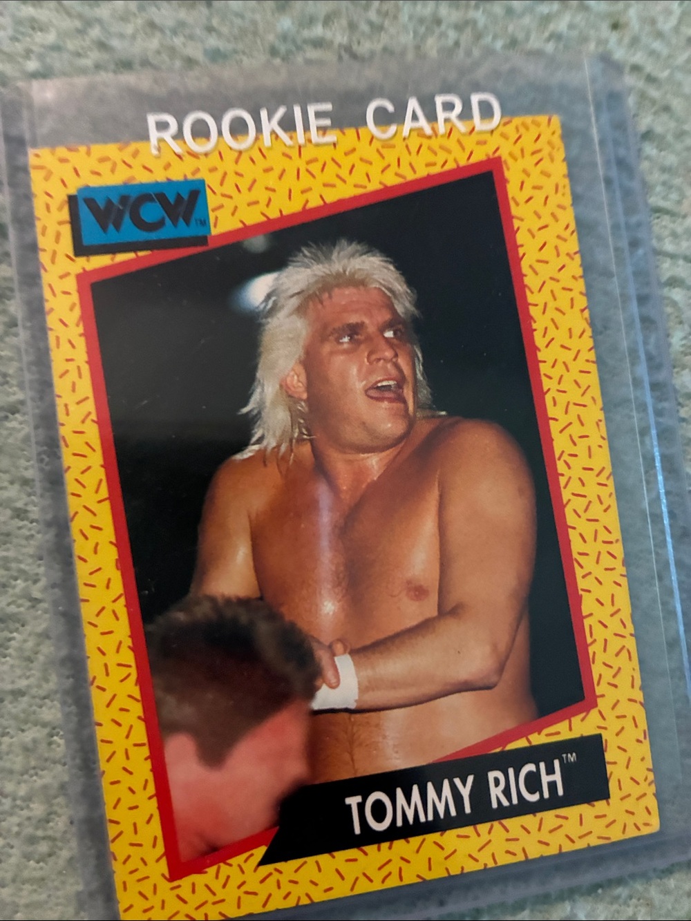 WCW Tommy Rich Rookie Card - Yellow Border, Red Accent